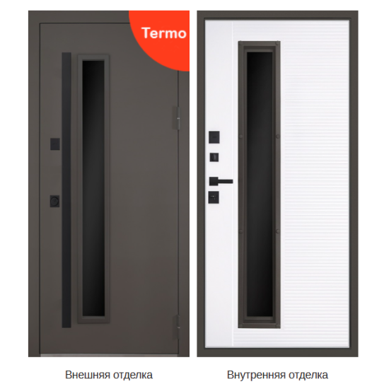 Стальная дверь "Barone" с окном (терморазрыв 3к)