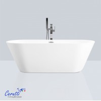 Акриловая ванна отдельностоящая Ceruttispa RESIA160 белая, со сливом-переливом (1600x750x560)