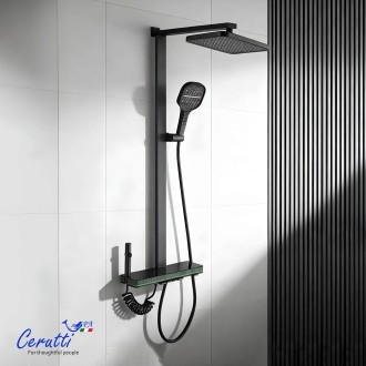 Душевая стойка Ceruttispa MAURO цвет графит с LED-подсветка