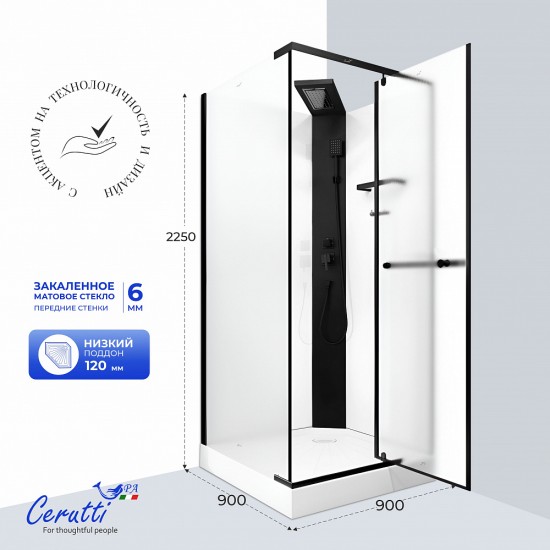 Душевая кабина Ceruttispa MIMI90BF 90x90x215-225