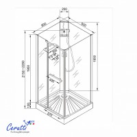 Душевая кабина Ceruttispa MIMI90BF 90x90x215-225