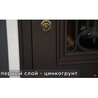 Стальная дверь "Аляска" с окном и лазерной резкой (терморазрыв)